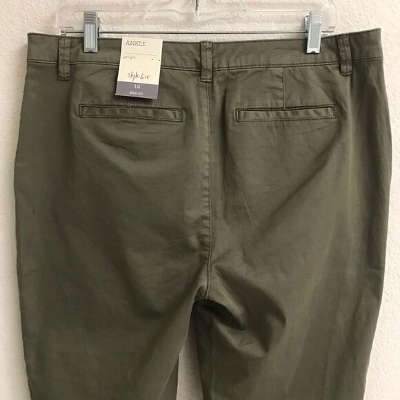 Style & Co olive ankle cropped chinos 12 New - Picture 3 of 7